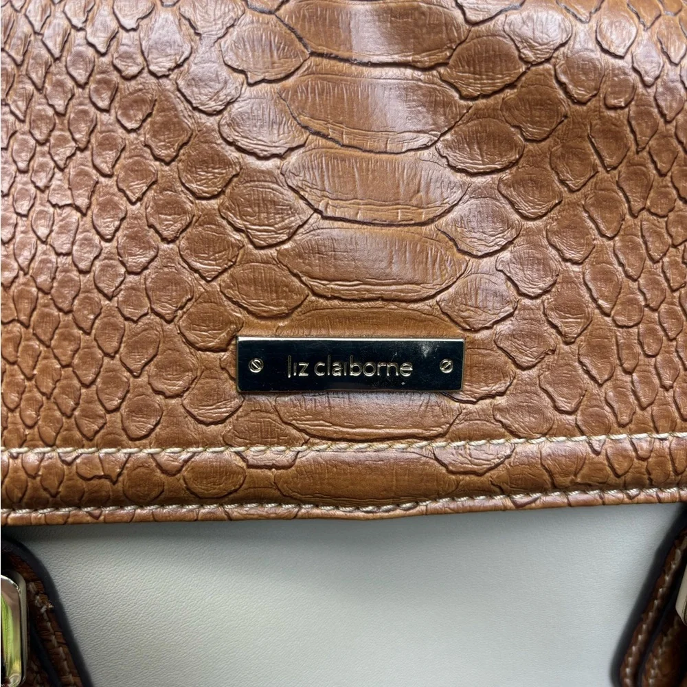 Liz Claiborne Elegant Brown and Cream Handbag with Wallet